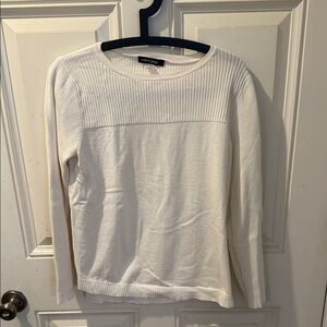 Cable & Gauge Ivory Knit Top L/S Shirt / light sweater Size L SMOKE FREE